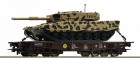 67476 Roco Heavy Duty flat car loaded with Tank 2A4 Leopardine in camouflage